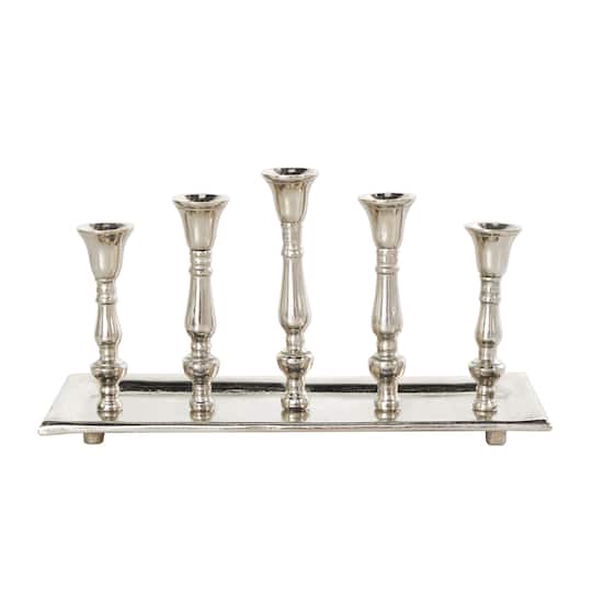 Aluminum 5 Candle Candelabra with Candle Plate
